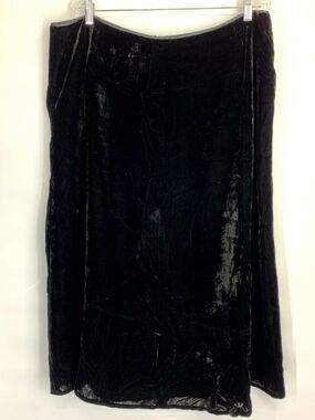 Sheer Black Velour Midi Skirt